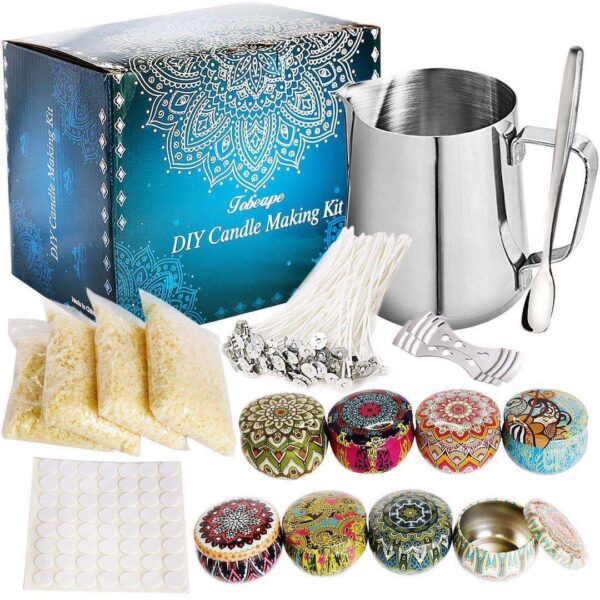 DIY Candle Making Kit with Tools - Pouring Pot, Wicks & Wax