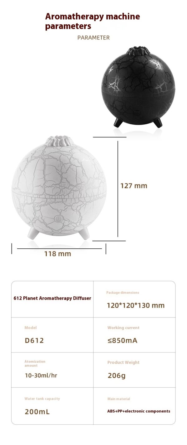 Planet-Themed USB Humidifier & LED Diffuser for Essential Oils - Image 2